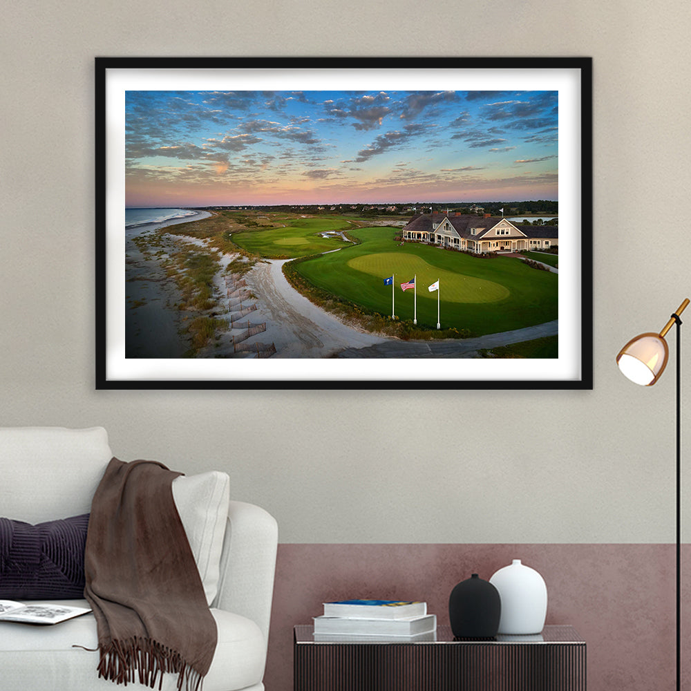 Kiawah Island Golf Resort Ocean Course, Kiawah Island, South Carolina, Goft Art Print, Framed Art Print White Border