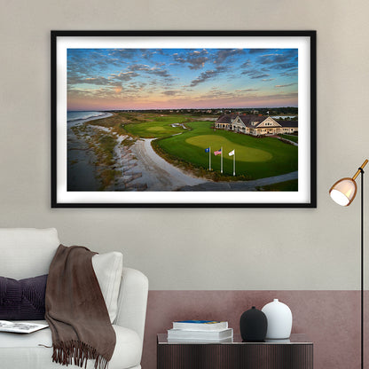 Kiawah Island Golf Resort Ocean Course, Kiawah Island, South Carolina, Goft Art Print, Framed Art Print White Border