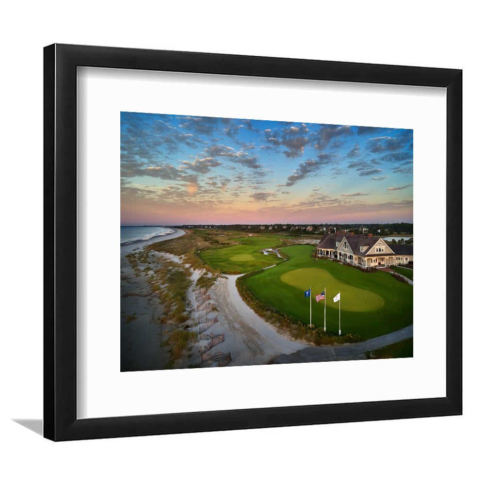 Kiawah Island Golf Resort Ocean Course, Kiawah Island, South Carolina, Goft Art Print, Framed Art Print White Border