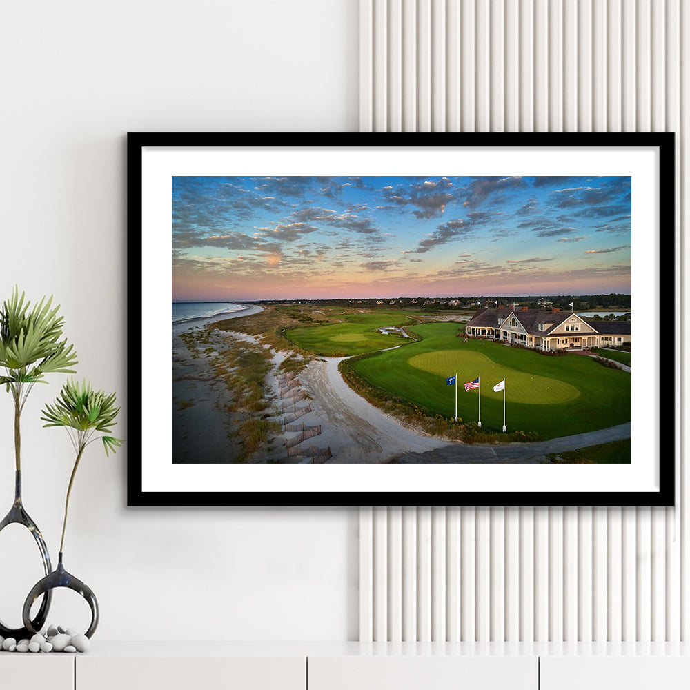 Kiawah Island Golf Resort Ocean Course, Kiawah Island, South Carolina, Goft Art Print, Framed Art Print White Border