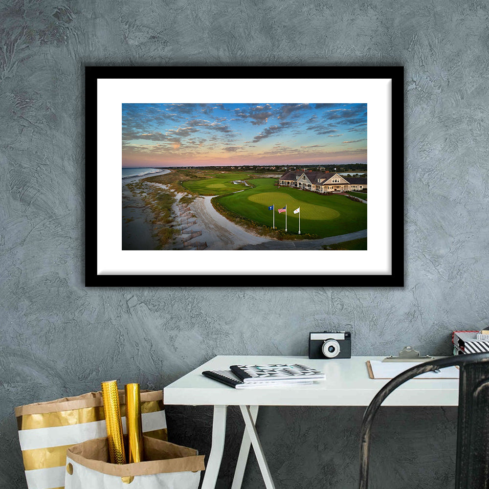 Kiawah Island Golf Resort Ocean Course, Kiawah Island, South Carolina, Goft Art Print, Framed Art Print White Border