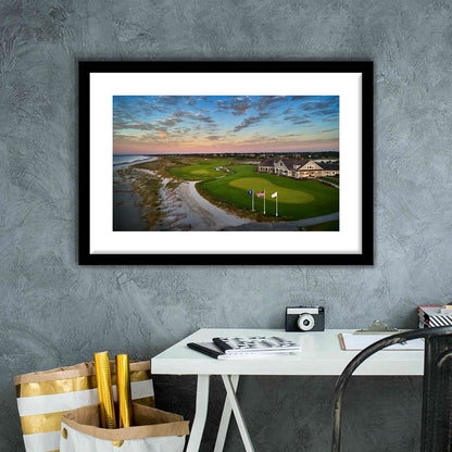 Kiawah Island Golf Resort Ocean Course, Kiawah Island, South Carolina, Goft Art Print, Framed Art Print White Border