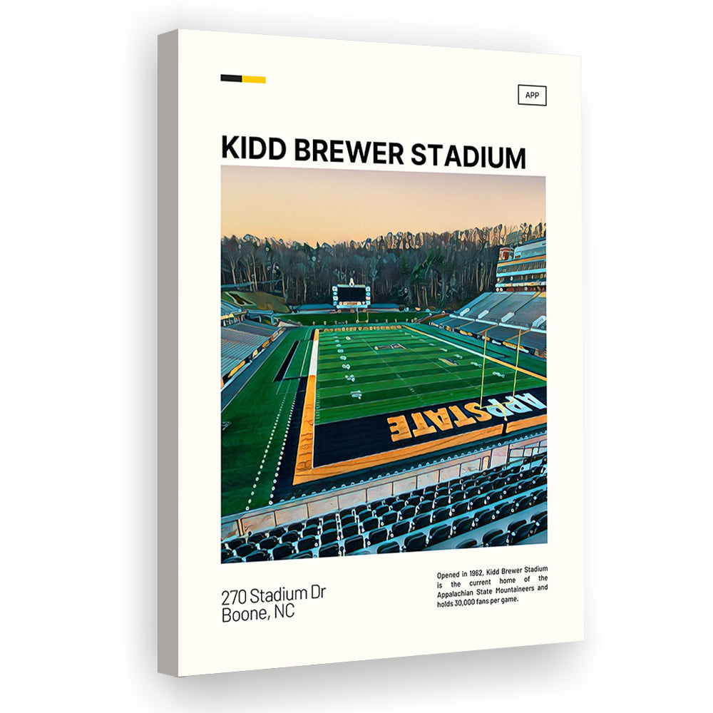 Kidd Brewer Stadium Print, Appalachian State Mountaineers Stadium Canvas Art, Fan Gifts, Sport Art, Canvas Print Wall Art