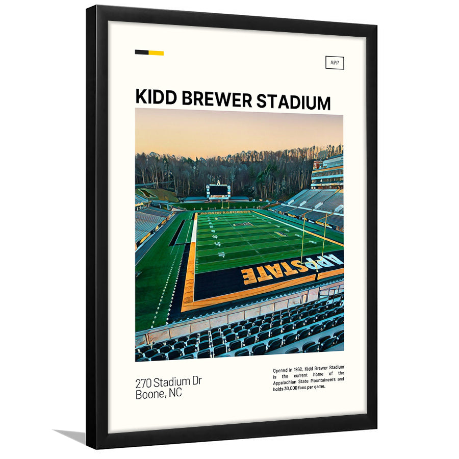 Kidd Brewer Stadium Print, Appalachian State Mountaineers Stadium Art, Gifts for him, Sport Art, Framed Art Print Wall Decor