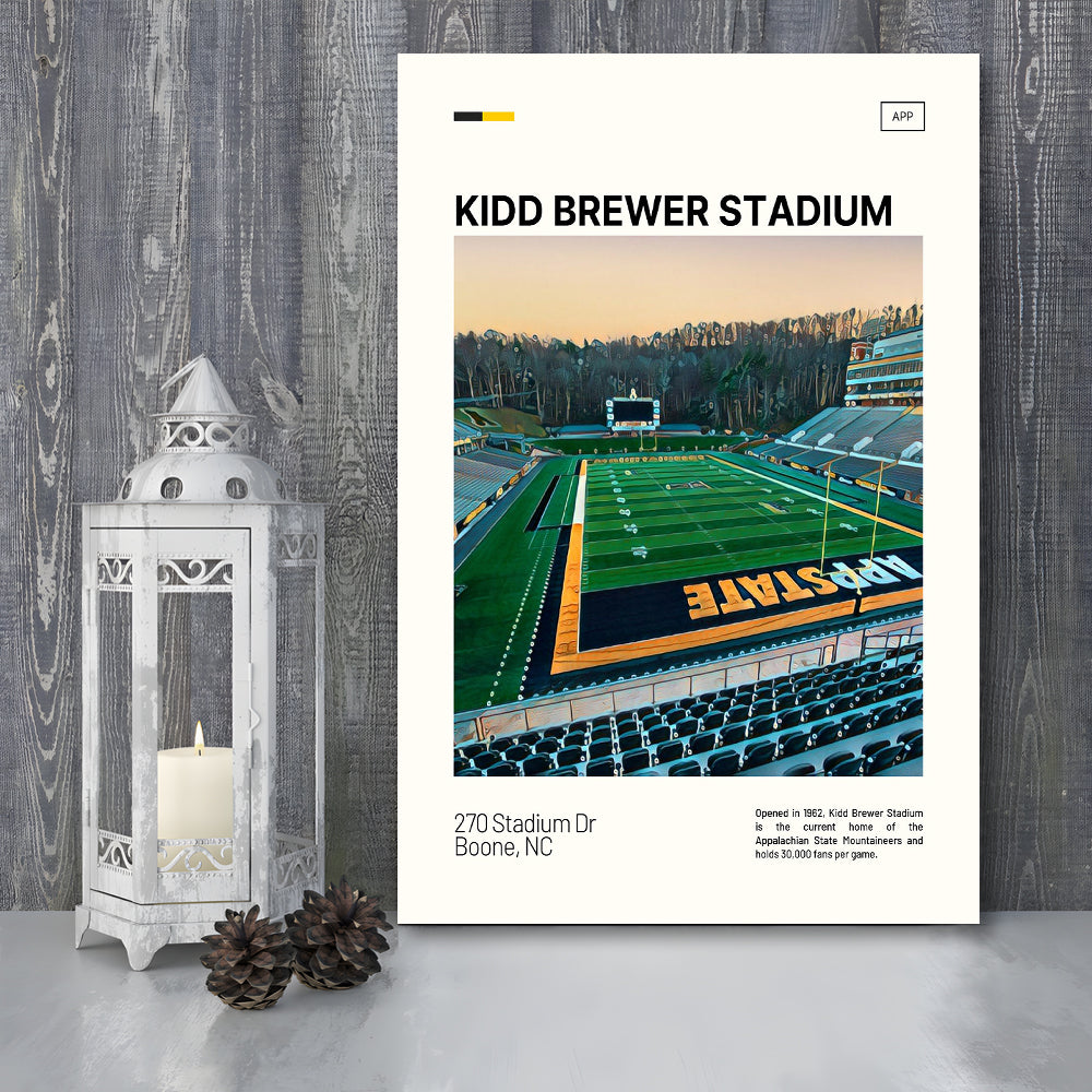 Kidd Brewer Stadium Print, Appalachian State Mountaineers Stadium Canvas Art, Fan Gifts, Sport Art, Canvas Print Wall Art