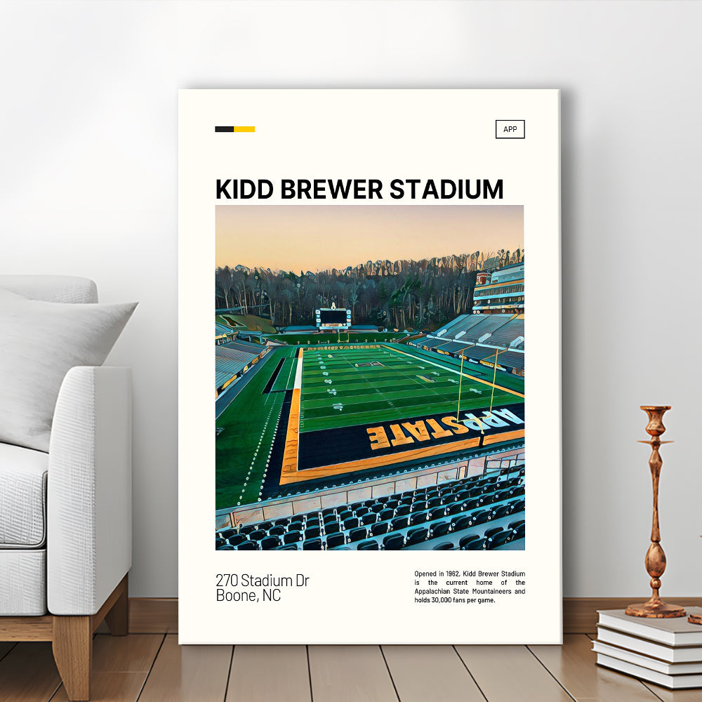Kidd Brewer Stadium Print, Appalachian State Mountaineers Stadium Canvas Art, Fan Gifts, Sport Art, Canvas Print Wall Art