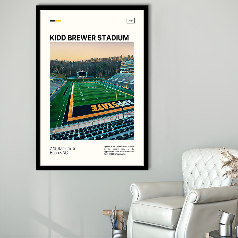 Kidd Brewer Stadium Print, Appalachian State Mountaineers Stadium Art, Gifts for him, Sport Art, Framed Art Print Wall Decor