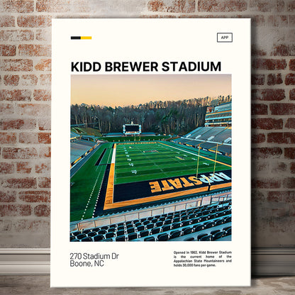 Kidd Brewer Stadium Print, Appalachian State Mountaineers Stadium Canvas Art, Fan Gifts, Sport Art, Canvas Print Wall Art