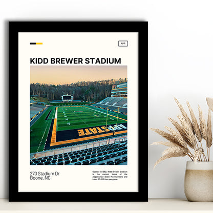 Kidd Brewer Stadium Print, Appalachian State Mountaineers Stadium Art, Gifts for him, Sport Art, Framed Art Print Wall Decor