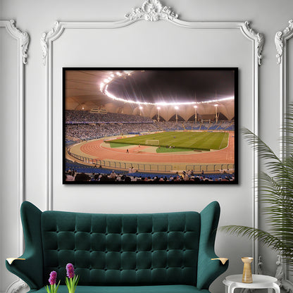 King Abdullah Sport City Stadium, Stadium Canvas, Sport Art, Gift for him, Framed Art Print Wall Decor, Picture Framed