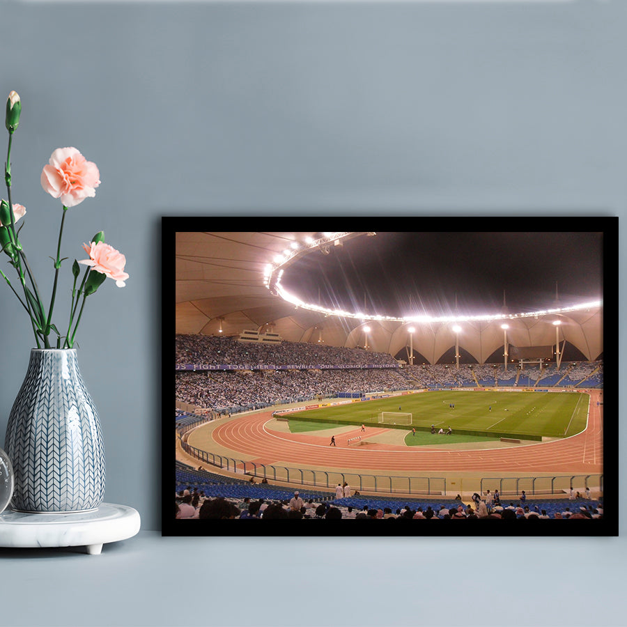 King Abdullah Sport City Stadium, Stadium Canvas, Sport Art, Gift for him, Framed Art Print Wall Decor, Picture Framed