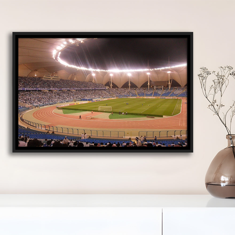 King Abdullah Sport City Stadium, Stadium Canvas, Sport Art, Framed Canvas Print Wall Art, Floating Frame