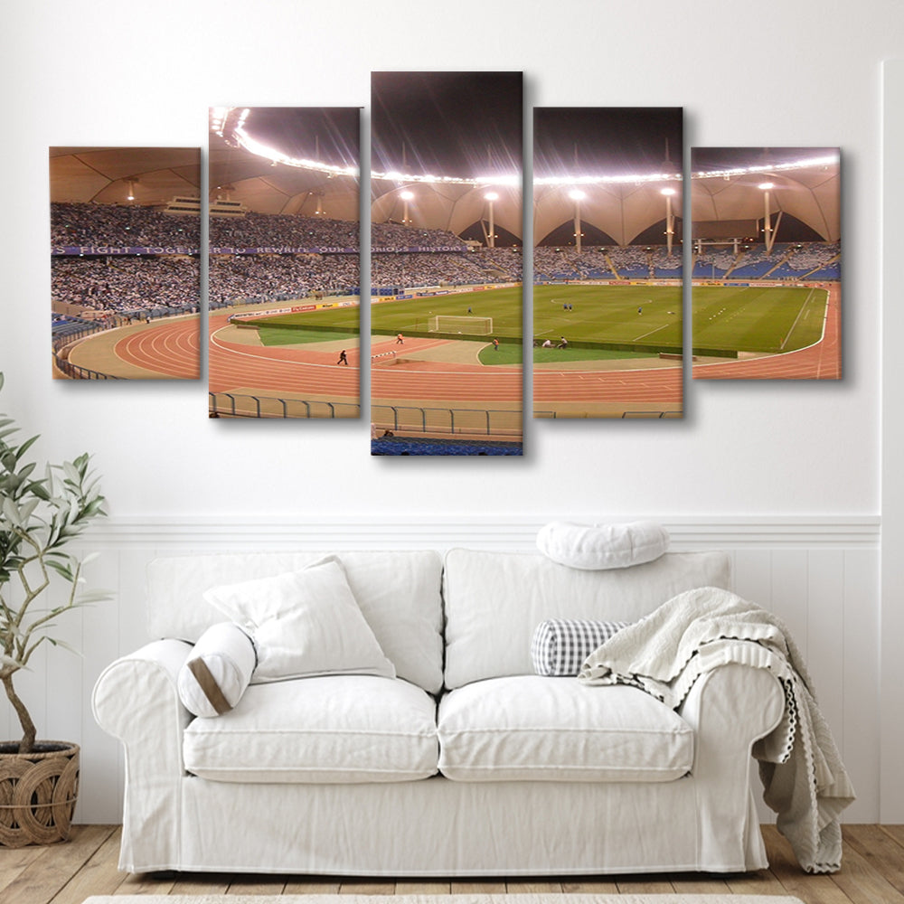 King Abdullah Sport City Stadium, Stadium Canvas, Sport Art, Gift for him, 5 Panel, Large Canvas, Canvas Print Wall Art