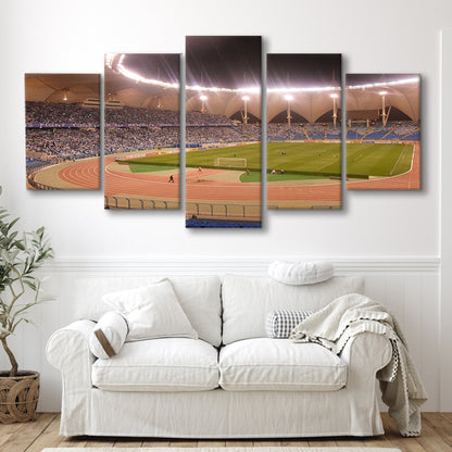 King Abdullah Sport City Stadium, Stadium Canvas, Sport Art, Gift for him, 5 Panel, Large Canvas, Canvas Print Wall Art