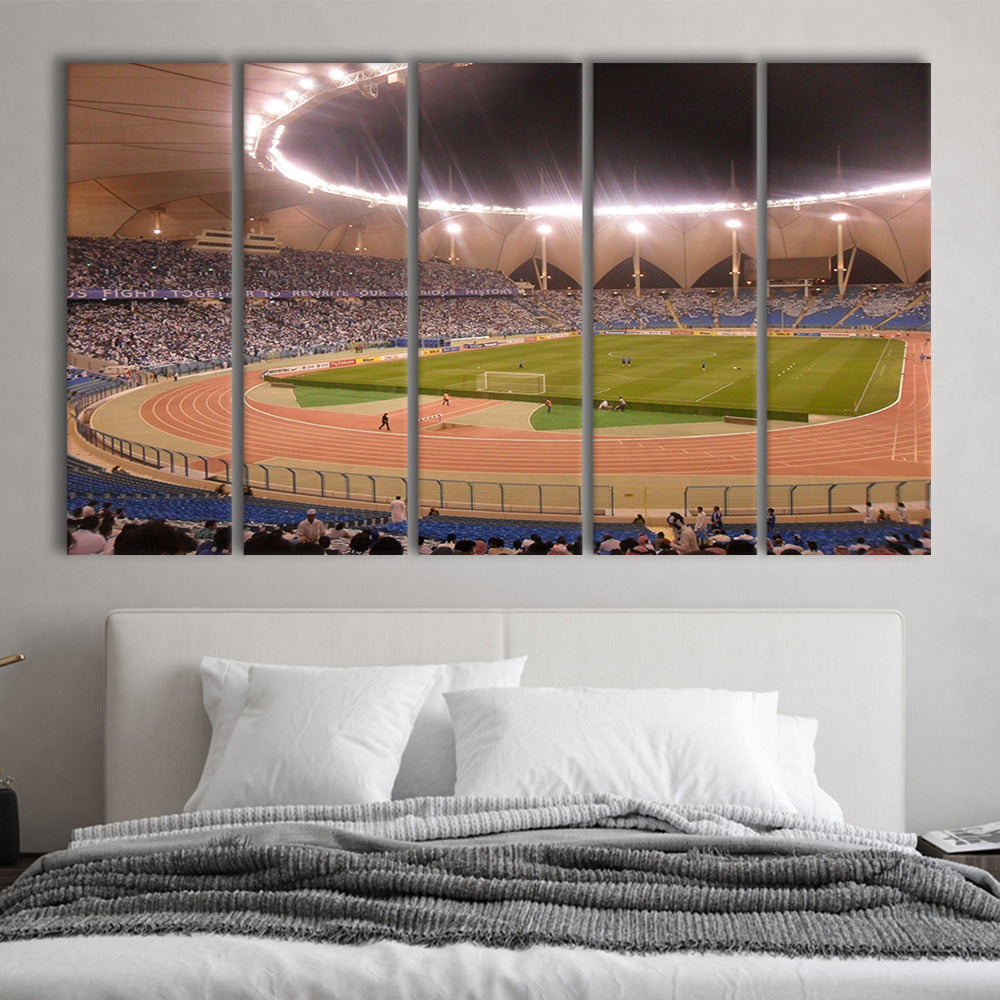King Abdullah Sport City Stadium, Stadium Canvas, Sport Art, 5 Panel B, Extra Large Canvas, Canvas Print Wall Art