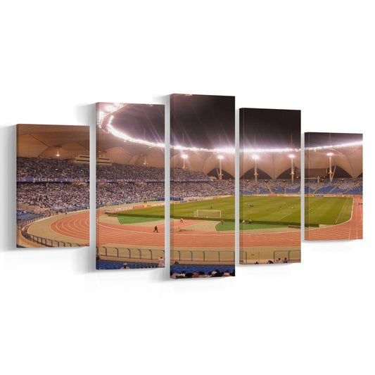 King Abdullah Sport City Stadium, Stadium Canvas, Sport Art, Gift for him, 5 Panel, Large Canvas, Canvas Print Wall Art