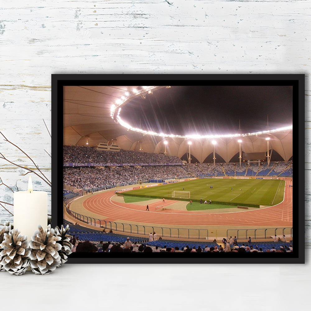 King Abdullah Sport City Stadium, Stadium Canvas, Sport Art, Framed Canvas Print Wall Art, Floating Frame