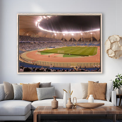 King Abdullah Sport City Stadium, Stadium Canvas, Sport Art, Framed Canvas Print Wall Art, Floating Frame