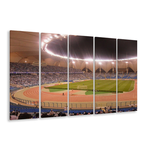 King Abdullah Sport City Stadium, Stadium Canvas, Sport Art, 5 Panel B, Extra Large Canvas, Canvas Print Wall Art