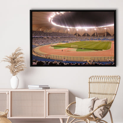 King Abdullah Sport City Stadium, Stadium Canvas, Sport Art, Framed Canvas Print Wall Art, Floating Frame
