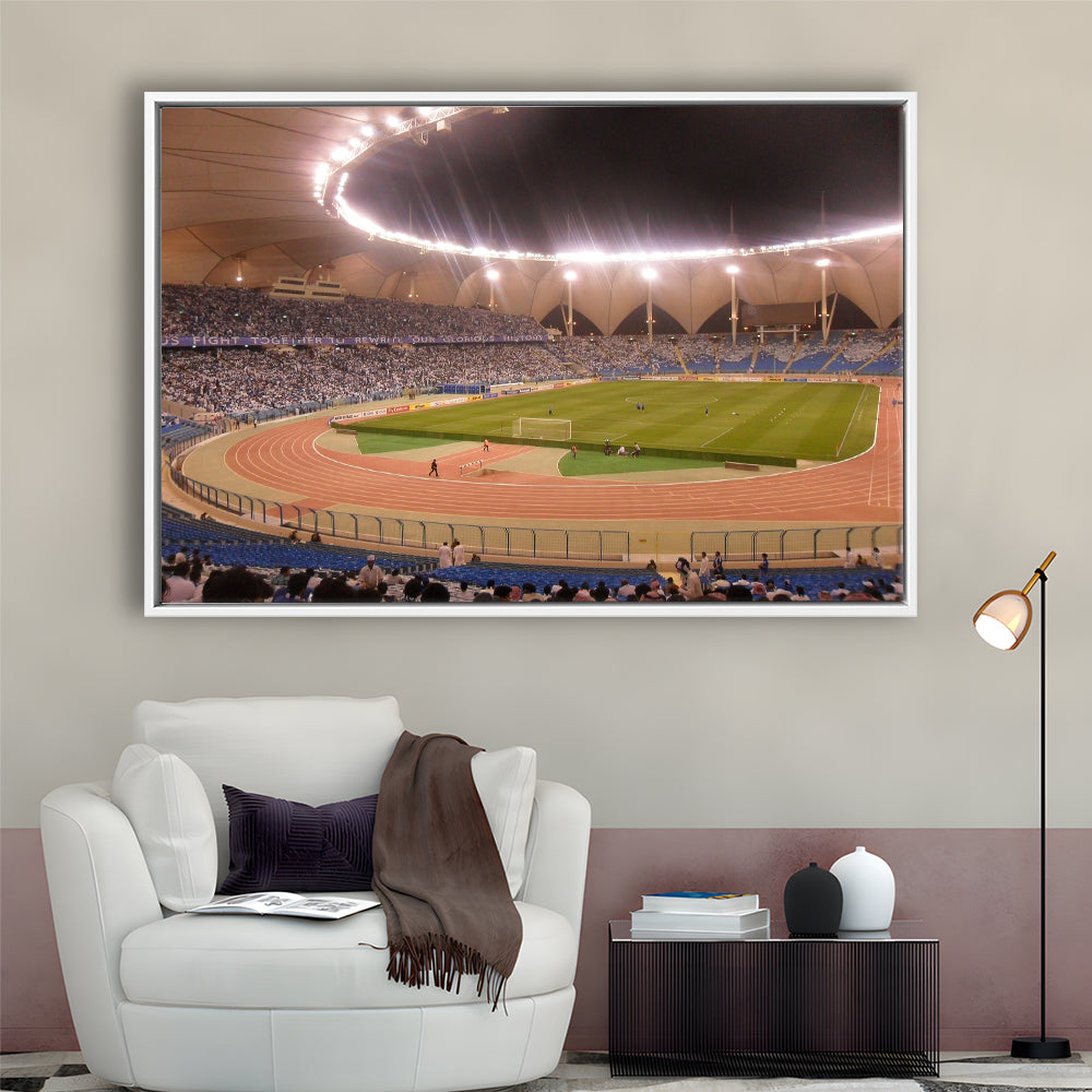 King Abdullah Sport City Stadium, Stadium Canvas, Sport Art, Framed Canvas Print Wall Art, Floating Frame