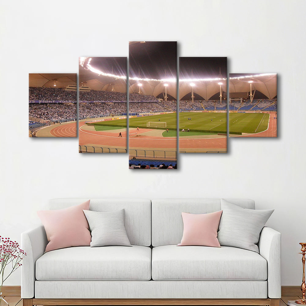 King Abdullah Sport City Stadium, Stadium Canvas, Sport Art, Gift for him, 5 Panel, Large Canvas, Canvas Print Wall Art