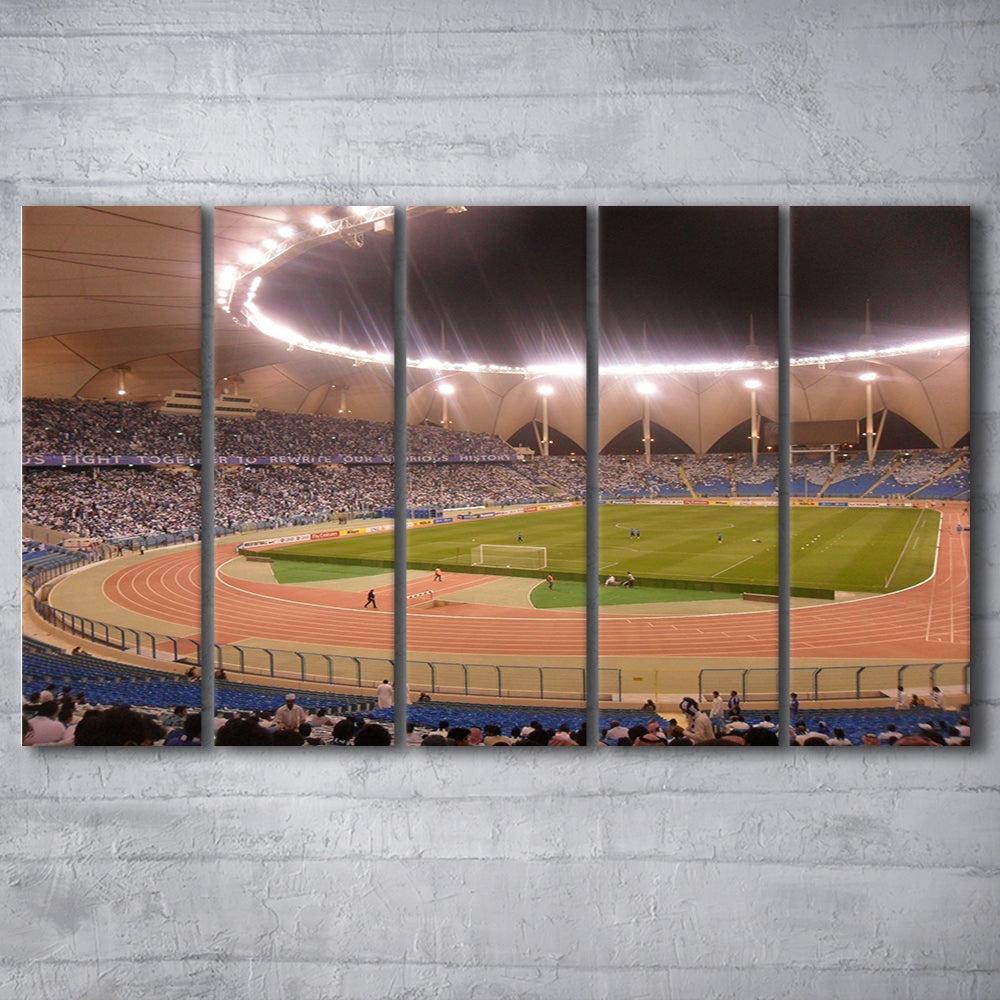 King Abdullah Sport City Stadium, Stadium Canvas, Sport Art, 5 Panel B, Extra Large Canvas, Canvas Print Wall Art