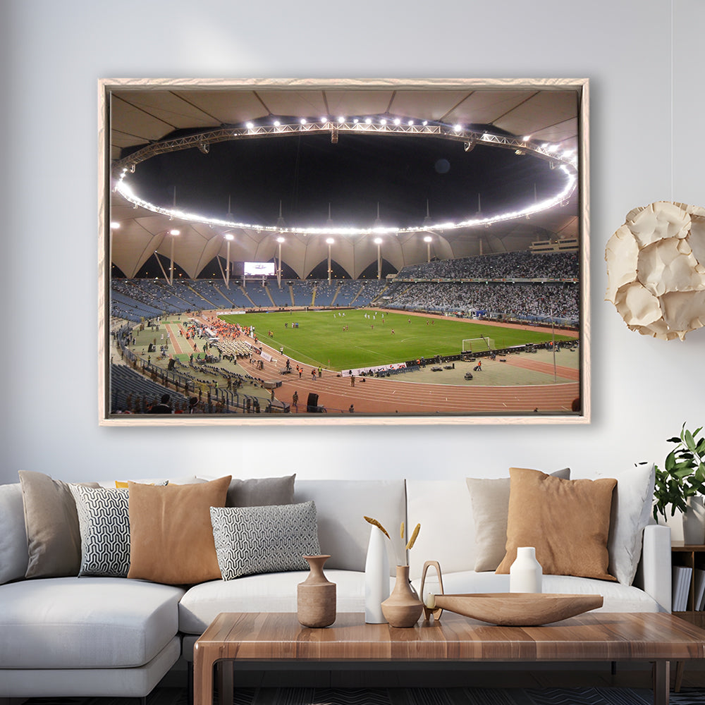 King Fahd International Stadium, Stadium Canvas, Sport Art, Framed Canvas Print Wall Art, Floating Frame