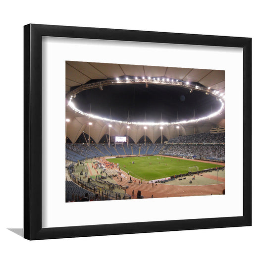King Fahd International Stadium, Stadium Canvas, Sport Art, Gift for him, White Border Framed Art Print Wall Decor