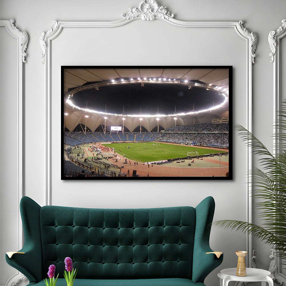 King Fahd International Stadium, Stadium Canvas, Sport Art, Gift for him, Framed Art Print Wall Decor, Picture Framed