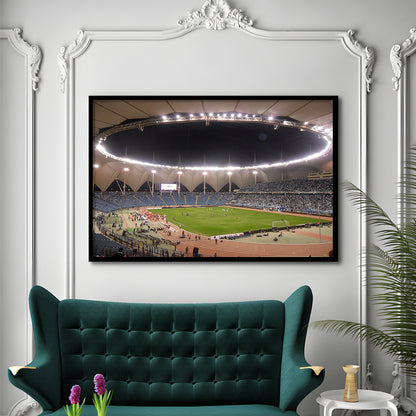 King Fahd International Stadium, Stadium Canvas, Sport Art, Gift for him, Framed Art Print Wall Decor, Picture Framed