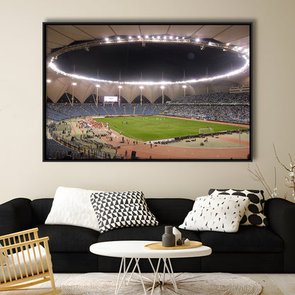 King Fahd International Stadium, Stadium Canvas, Sport Art, Framed Canvas Print Wall Art, Floating Frame
