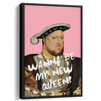 King Henry Viii Print Altered Art Vintage Portrait Pink Wall Art, Framed Canvas Prints Wall Art