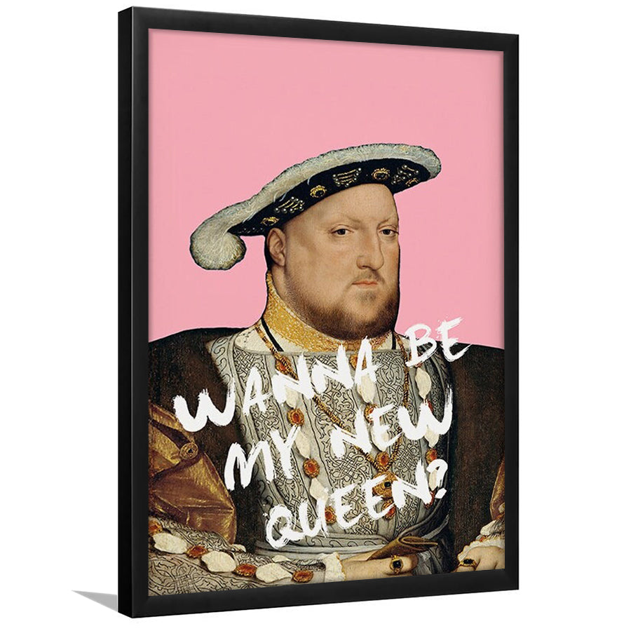 King Henry Viii Print Altered Art Vintage Portrait Pink Wall Art, Framed Art Prints Wall Decor