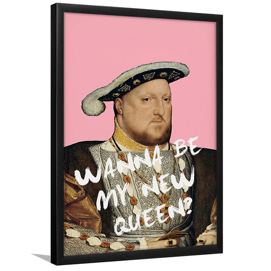 King Henry Viii Print Altered Art Vintage Portrait Pink Wall Art, Framed Art Prints Wall Decor