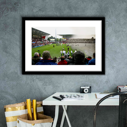 King Span Stadium, Stadium Canvas, Sport Art, Gift for him, White Border Framed Art Print Wall Decor
