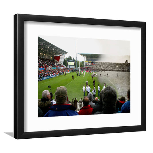 King Span Stadium, Stadium Canvas, Sport Art, Gift for him, White Border Framed Art Print Wall Decor