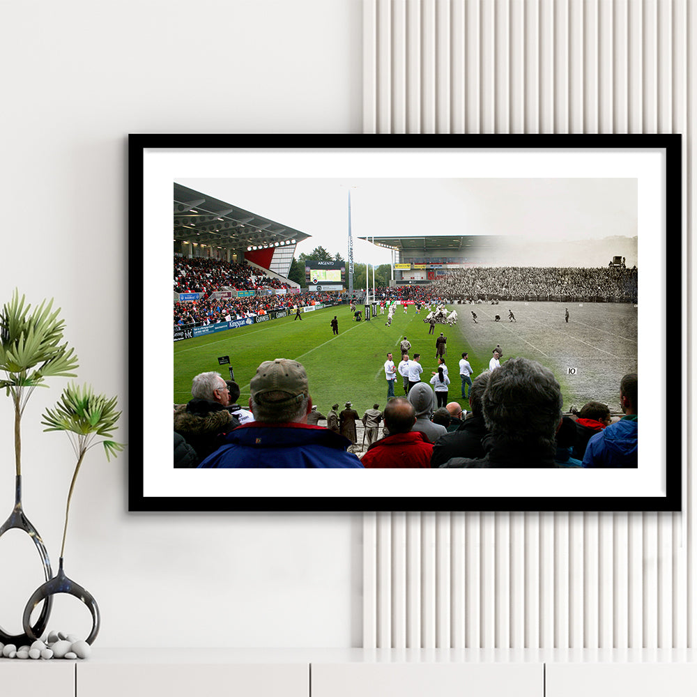 King Span Stadium, Stadium Canvas, Sport Art, Gift for him, White Border Framed Art Print Wall Decor