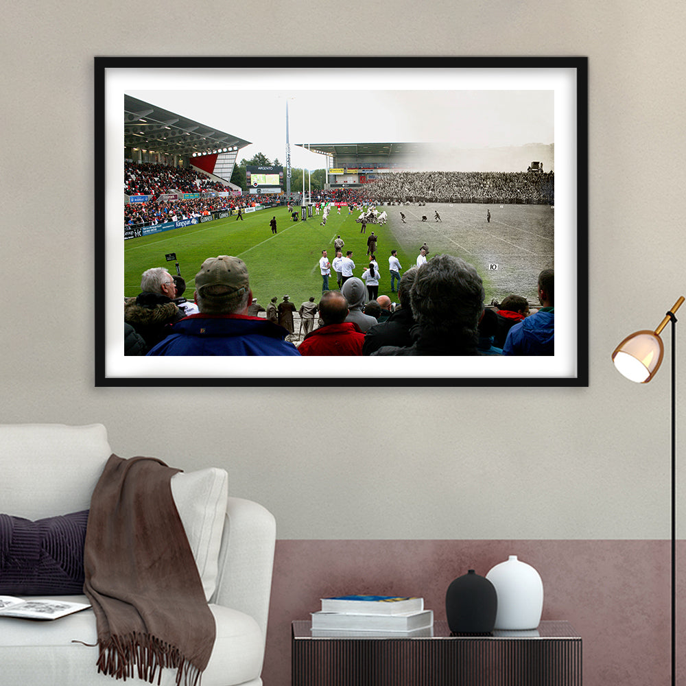 King Span Stadium, Stadium Canvas, Sport Art, Gift for him, White Border Framed Art Print Wall Decor