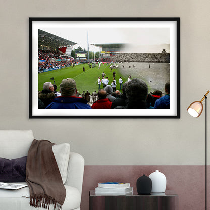 King Span Stadium, Stadium Canvas, Sport Art, Gift for him, White Border Framed Art Print Wall Decor