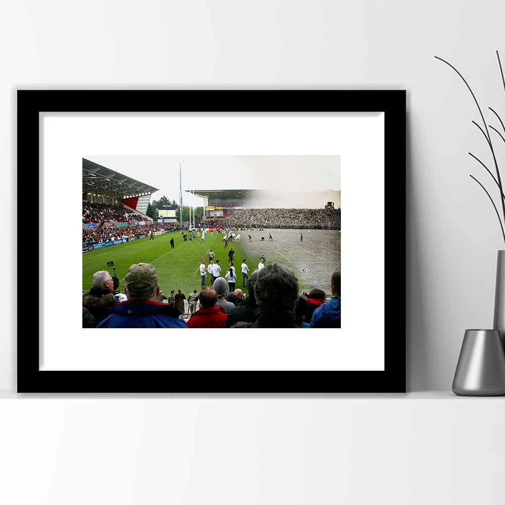 King Span Stadium, Stadium Canvas, Sport Art, Gift for him, White Border Framed Art Print Wall Decor