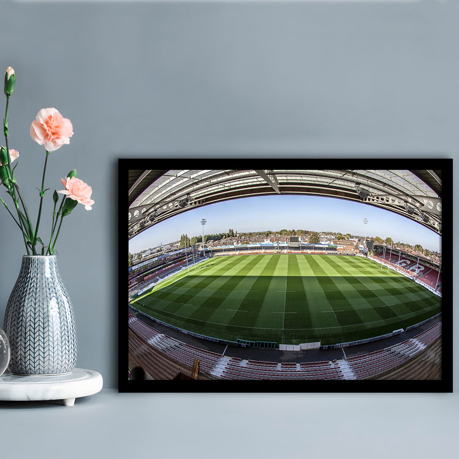 Kingsholm Stadium, Stadium Canvas, Sport Art, Gift for him, Framed Art Print Wall Decor, Picture Framed