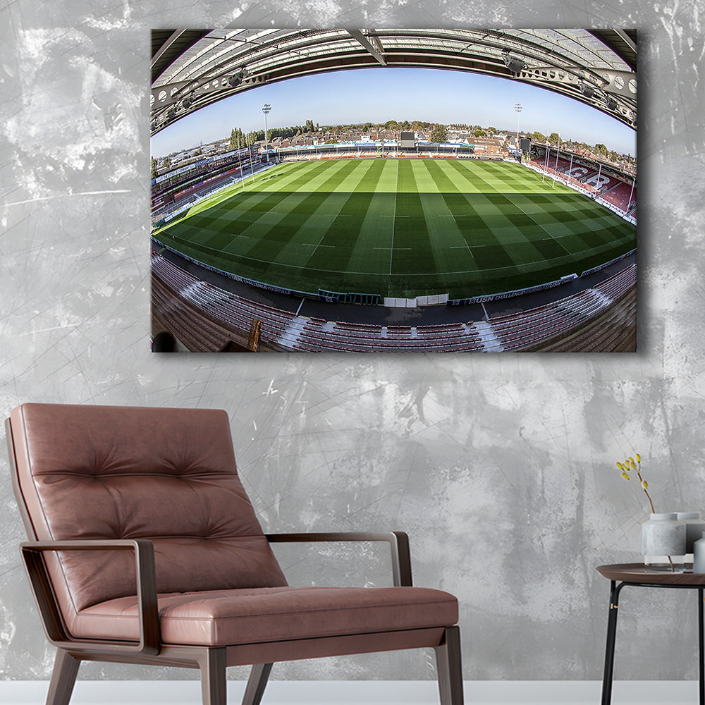 Kingsholm Stadium, Stadium Canvas, Sport Art, Gift for him, Man Cave Decor, Art Print, Canvas Print Wall Art