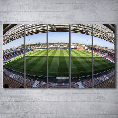 Kingsholm Stadium, Stadium Canvas, Sport Art, 5 Panel B, Extra Large Canvas, Canvas Print Wall Art