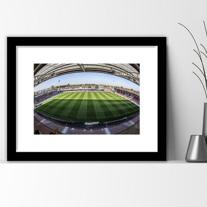 Kingsholm Stadium, Stadium Canvas, Sport Art, Gift for him, White Border Framed Art Print Wall Decor