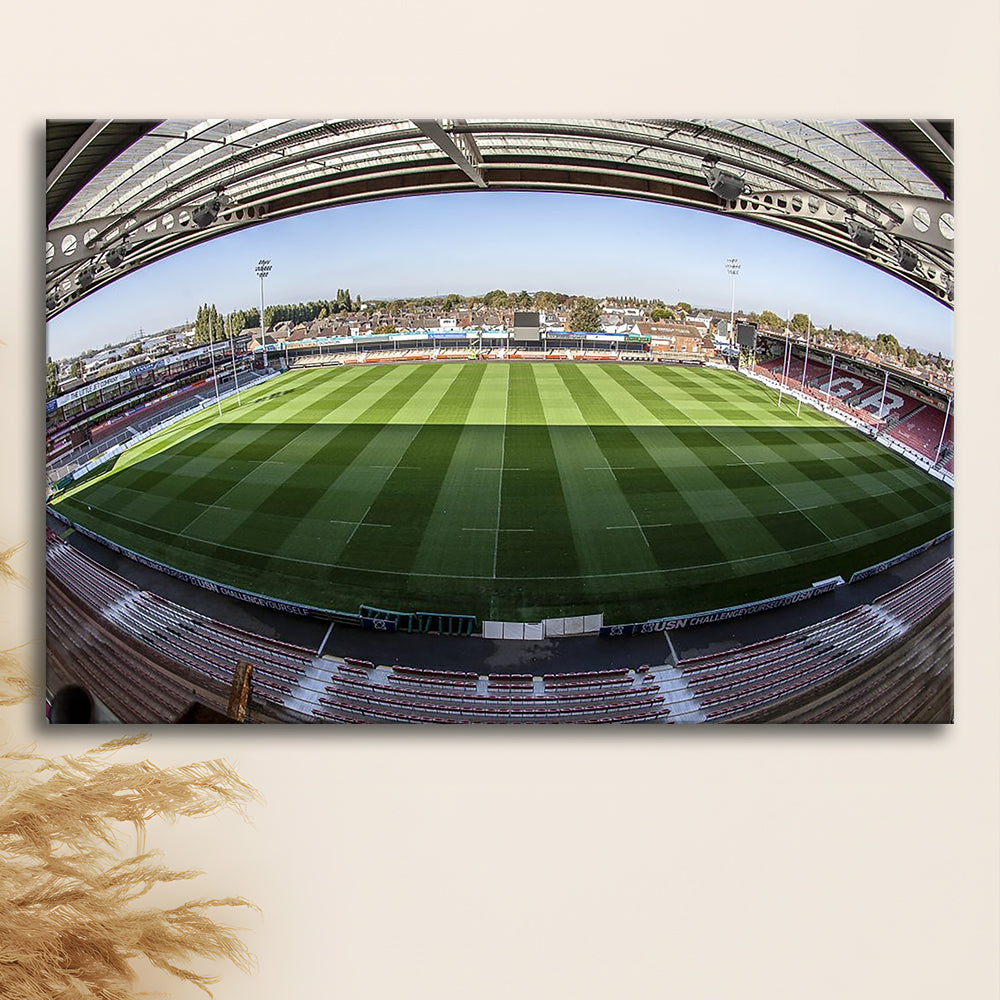 Kingsholm Stadium, Stadium Canvas, Sport Art, Gift for him, Man Cave Decor, Art Print, Canvas Print Wall Art