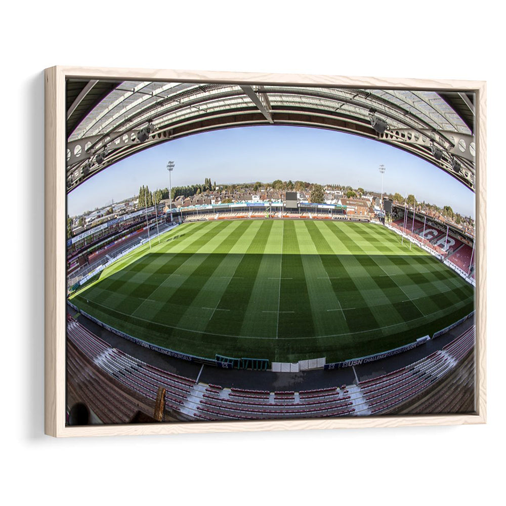 Kingsholm Stadium, Stadium Canvas, Sport Art, Framed Canvas Print Wall Art, Floating Frame