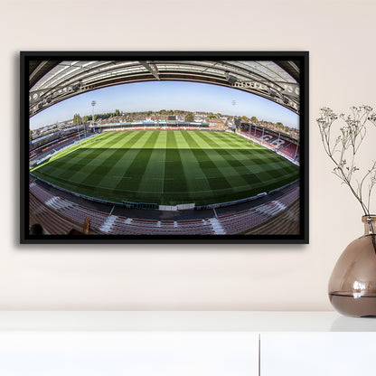 Kingsholm Stadium, Stadium Canvas, Sport Art, Framed Canvas Print Wall Art, Floating Frame