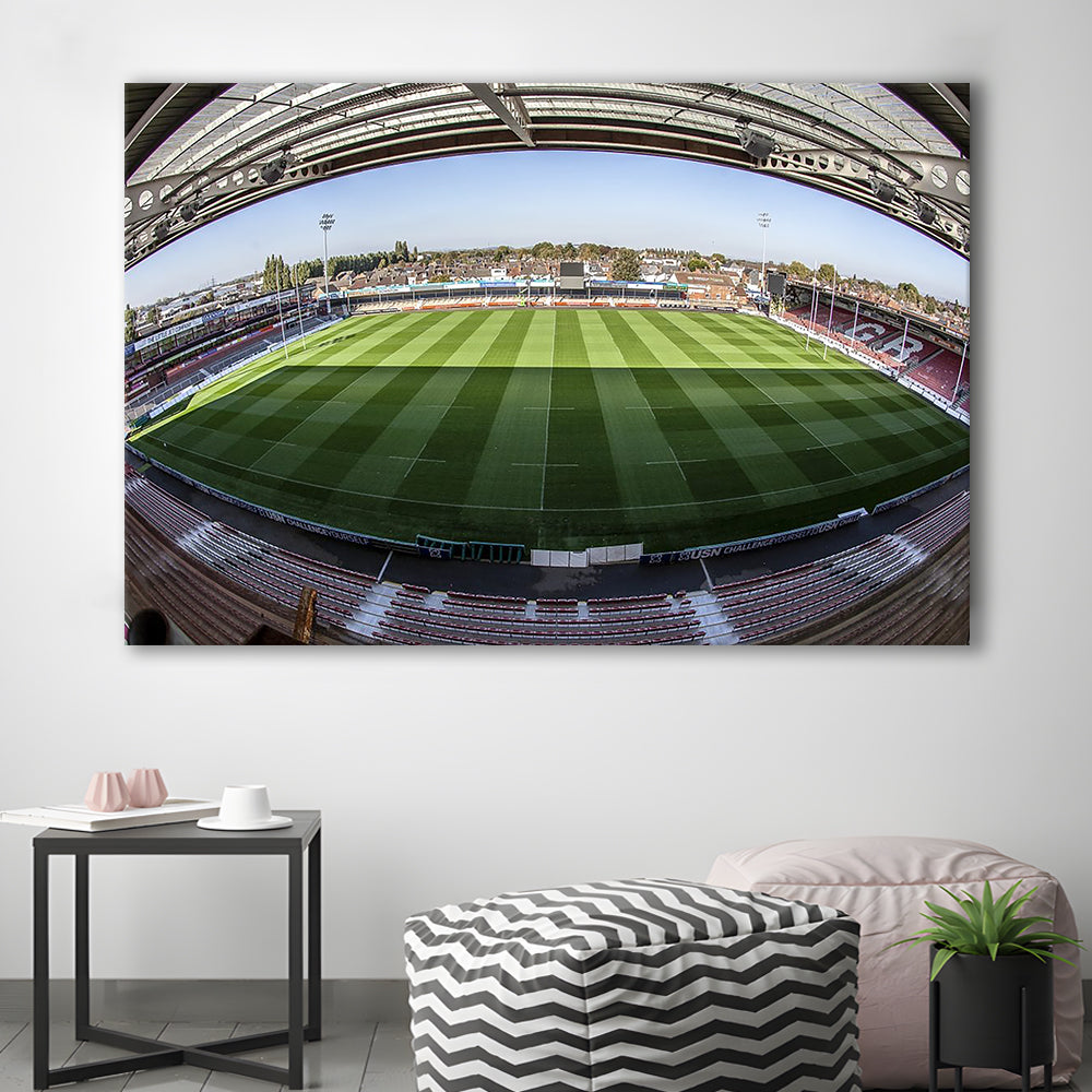 Kingsholm Stadium, Stadium Canvas, Sport Art, Gift for him, Man Cave Decor, Art Print, Canvas Print Wall Art