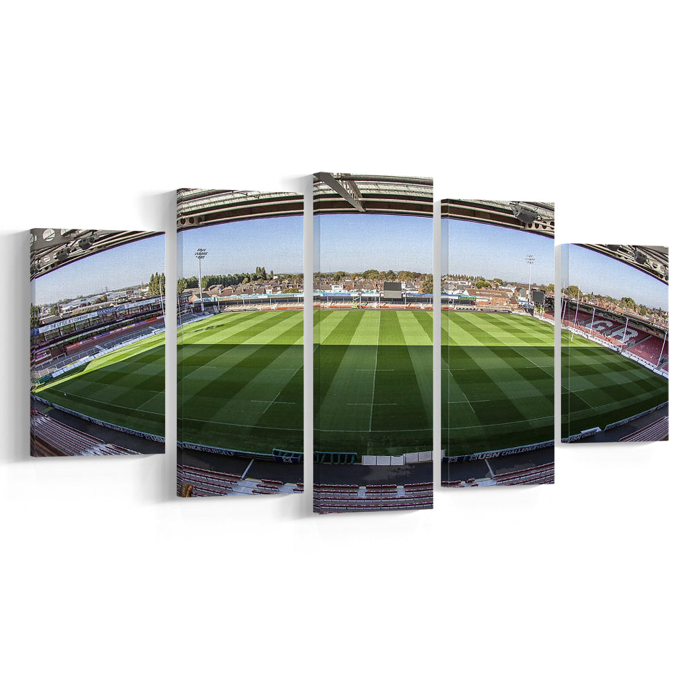 Kingsholm Stadium, Stadium Canvas, Sport Art, Gift for him, 5 Panel, Large Canvas, Canvas Print Wall Art
